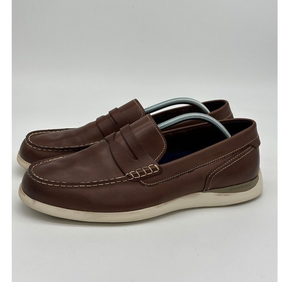 Cole Haan Shoes Mens‎ 11.5M Brown Grand Atlantic Penny Loafers Slip On C33028 - Picture 1 of 9